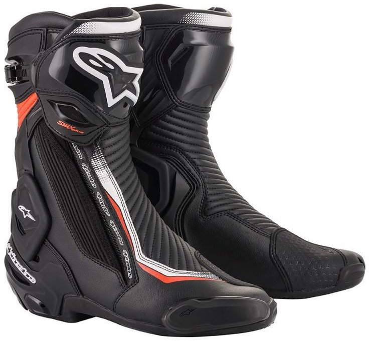 ALPINESTARS topánky SMX PLUS 2, čierne/biele/červené fluo, 2025, veľ. 44