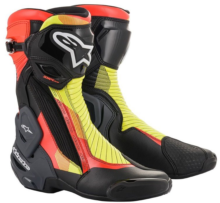 ALPINESTARS topánky SMX PLUS 2, čierne/červené fluo/žlté fluo/sivé, veľ. 41