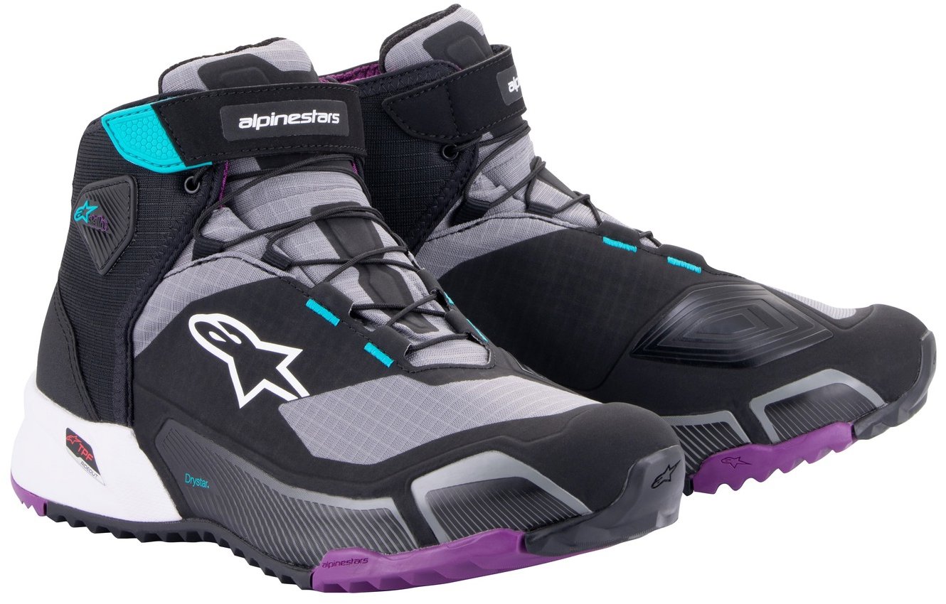 ALPINESTARS topánky STELLA CR-X DRYSTAR, dámske, čierne/sivé/fialové/tyrkysová, 2025, veľ. 39