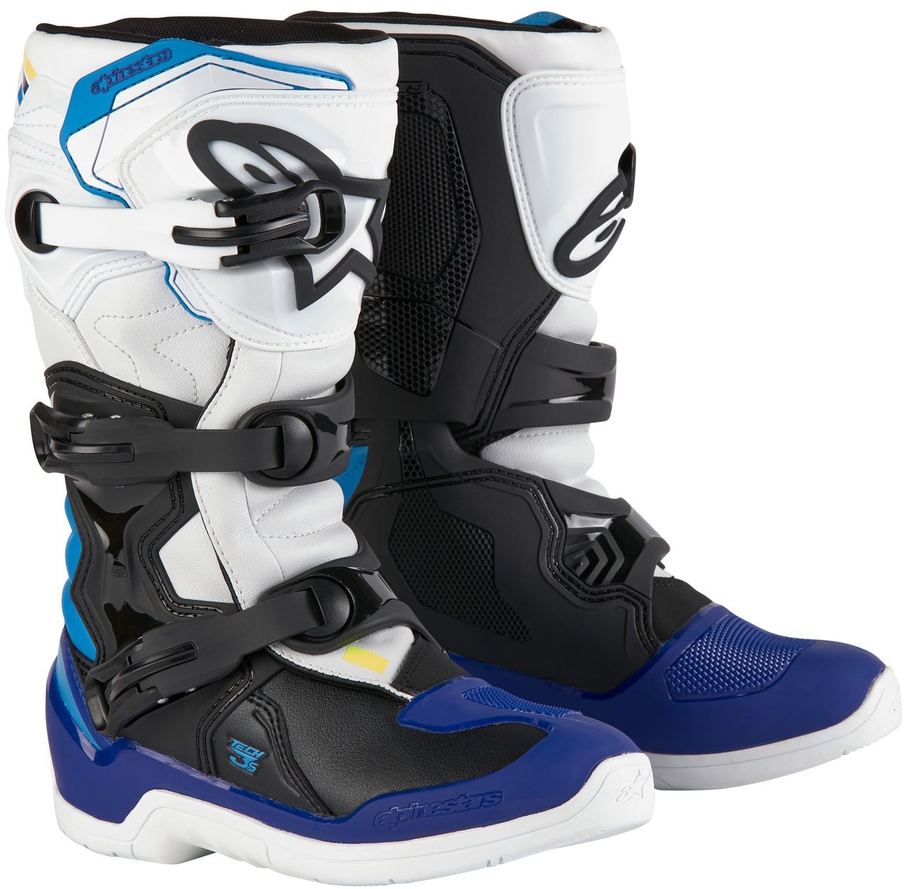 ALPINESTARS topánky TECH 3S YOUTH, detské, biele/čierne/modré, 2025, veľ. 34