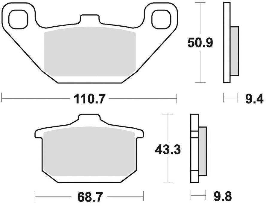 Braking brzdové doštičky (semi-metalická zmes SM1) (2ks) M501-104