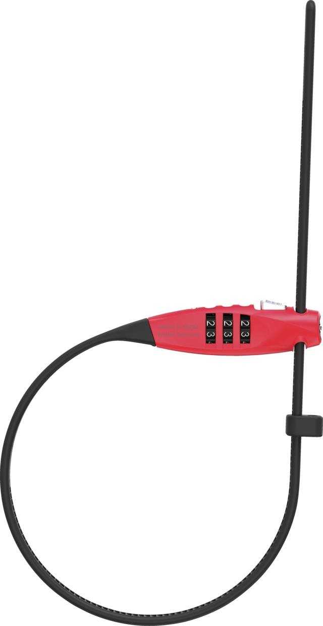 Abus špeciálne uzamykateľné sťahovacie lanko s oceľovým jadrom Combiflex, dĺžka kábla 45 cm, červená