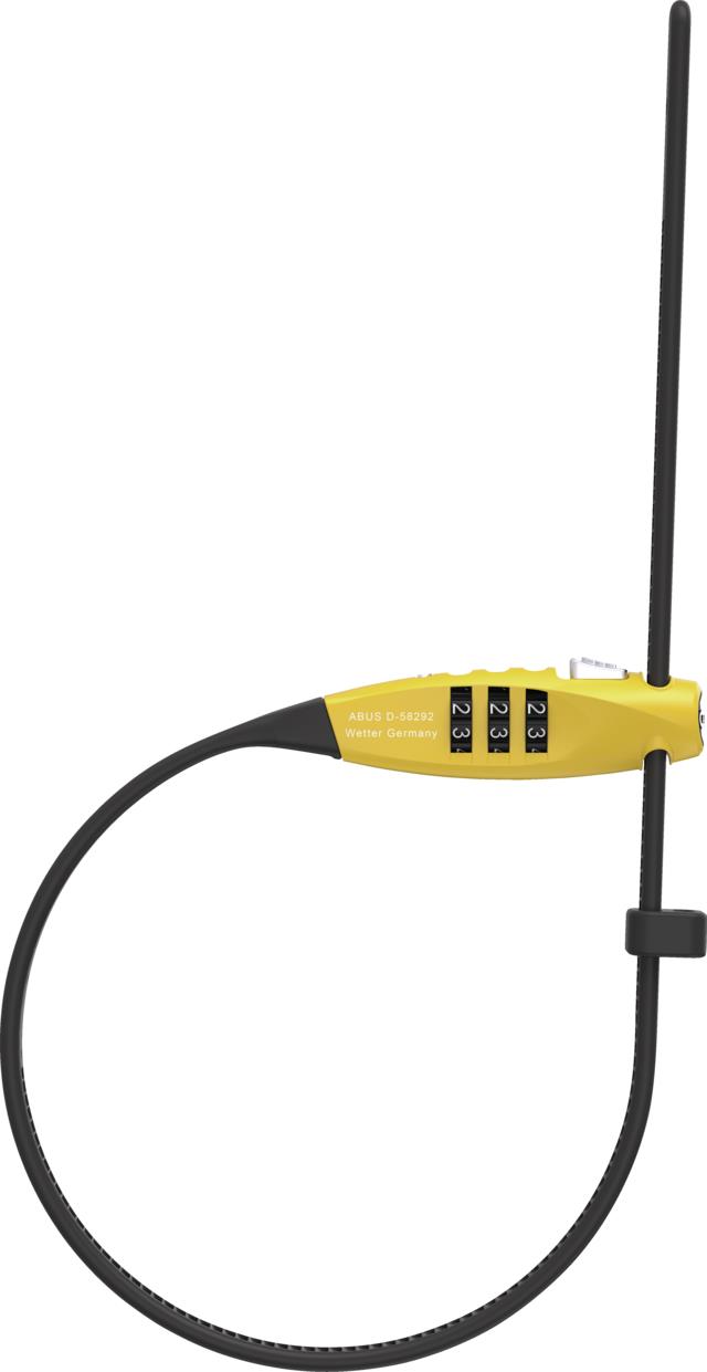 Abus špeciálne uzamykateľné sťahovacie lanko s oceľovým jadrom Combiflex, dĺžka kábla 45cm, žltá