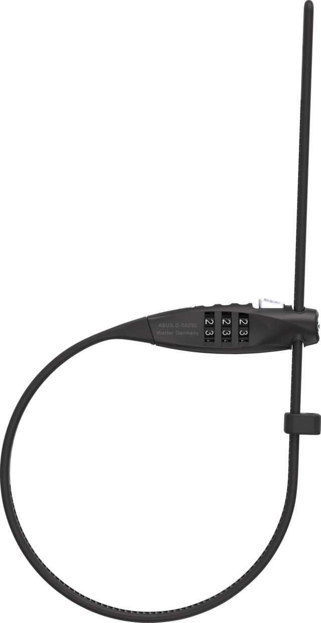 Abus špeciálne uzamykateľné sťahovacie lanko s oceľovým jadrom Combiflex, dĺžka kábla 45 cm, čierna