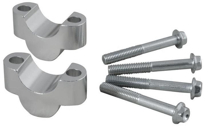 RTECH súprava na zvýšenie riadidiel + 20 mm priemer 28 mm vrátane skrutiek strieborná
