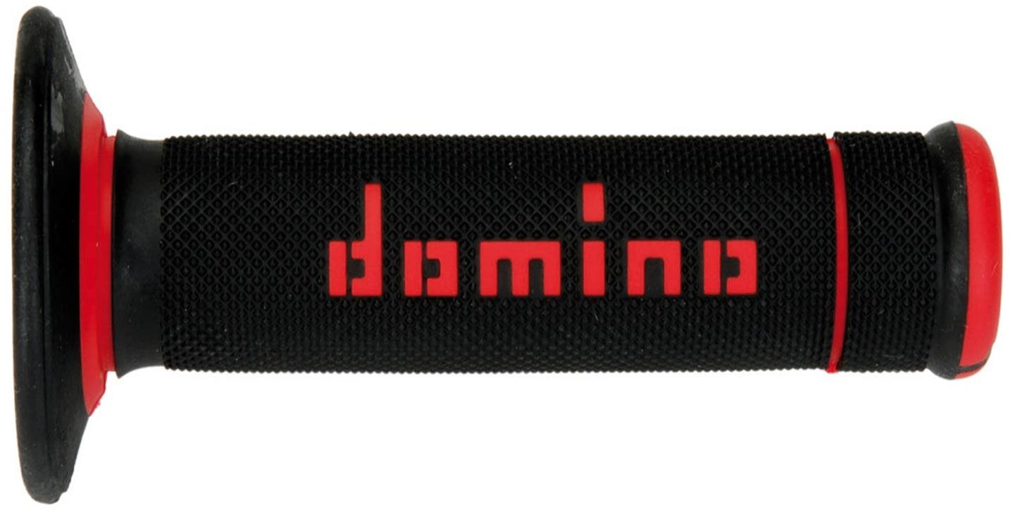 Domino gripy A190 offroad dĺžka 123 + 120 mm, čierno-červené