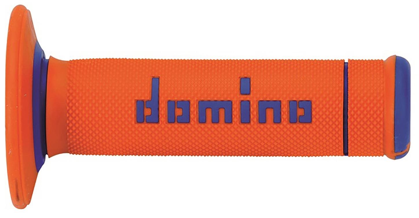 Domino gripy A190 offroad dĺžka 123 + 120 mm, oranžovo-modré