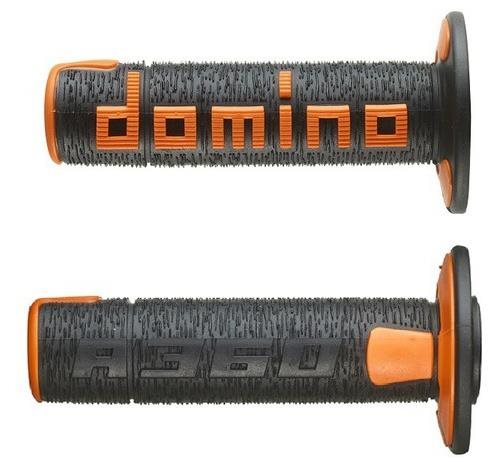 Domino gripy A360 offroad dĺžka 120 mm, čierno-oranžové