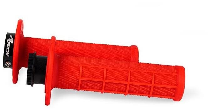 RTECH gripy lock-on R20 Half Waffle BETA RR 125-530, neón červené, 1 pár