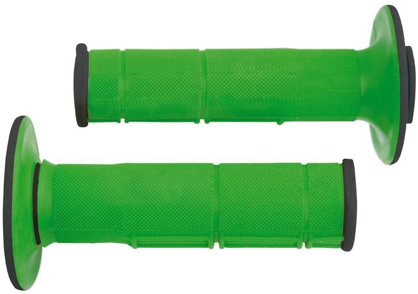 RTECH gripy Racing dvojvrstvové, mäkké, zeleno-čierne, pár, dĺžka 116 mm