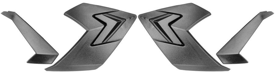 CASSIDA čelné kryty s ventiláciou spodné bočné a vrchné pre prilby Integral 3.0, čierne, súprava