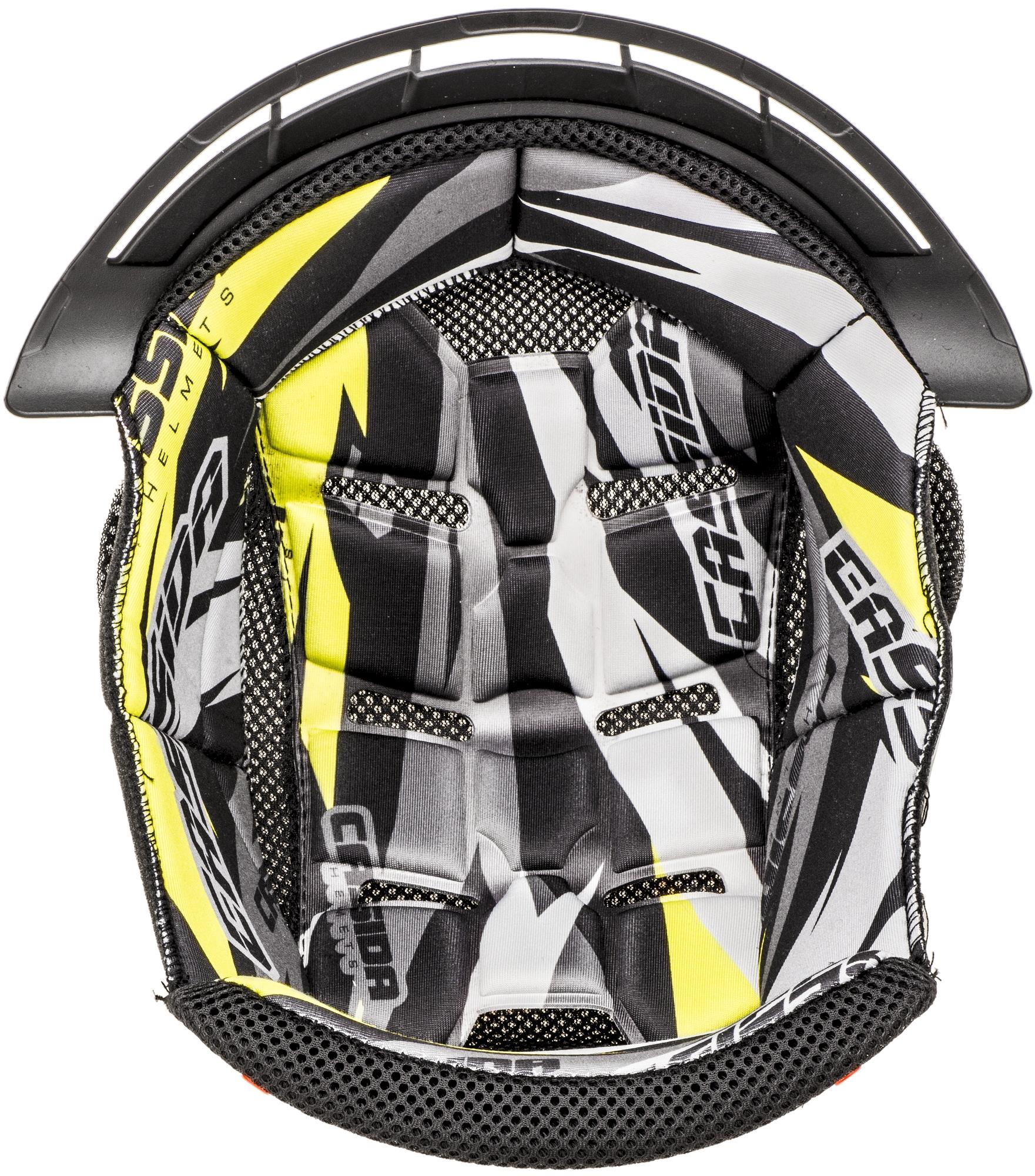 CASSIDA klobúk interiéru pre prilby Cross Pro II, žltá fluo/čierna/biela/sivá, veľ. S