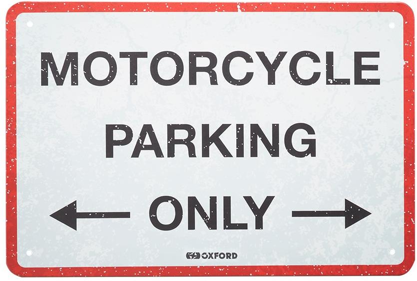 OXFORD plechová ceduľa PARKING červená/sivá, rozmer 30 × 20 cm