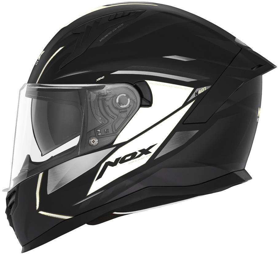 NOX N401 Xeno 2024, čierna matná, biela, veľkosť 2XL