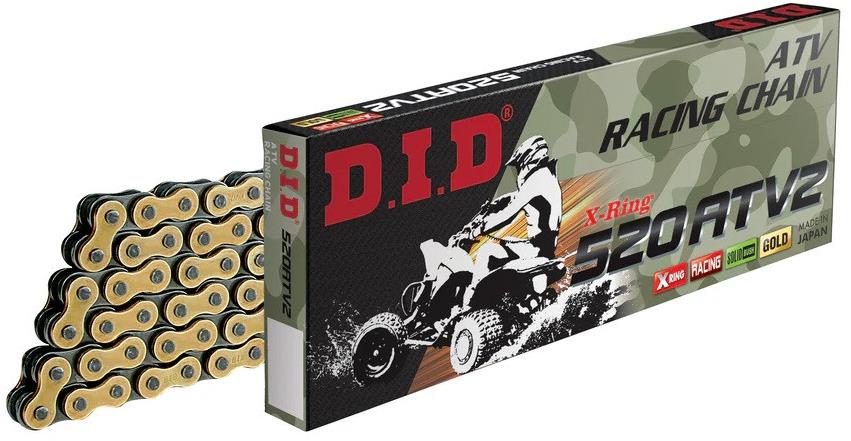 D.I.D Chain ATV X-krúžková reťaz 520ATV2 114 L zlatá/čierna