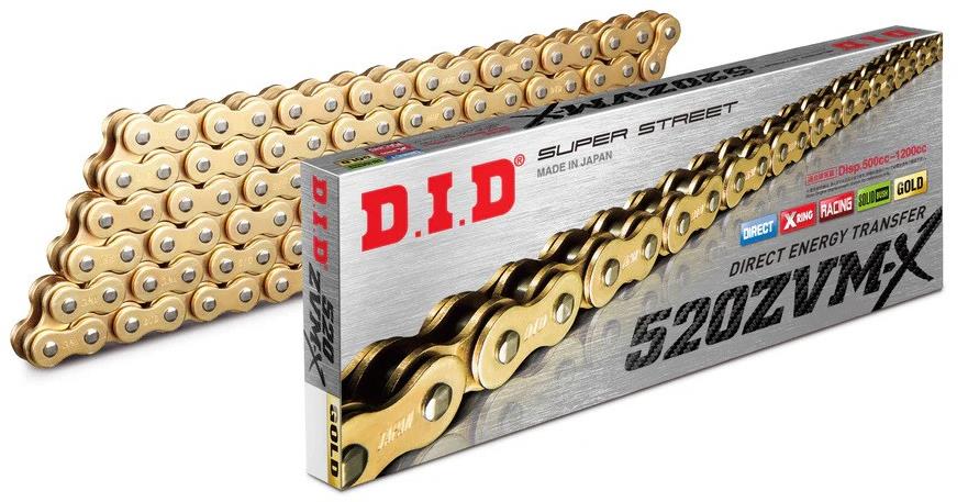 D.I.D Chain ZVM-X séria X-krúžková reťaz 520ZVM-X 106 L zlatá/zlatá