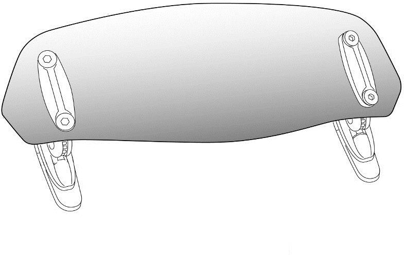 PUIG náhradné plexi pripevnenie pomocou skrutiek dymové, 100 × 277, 140.6269H