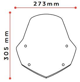PUIG Plexi štít NEW. GEN SPORT čierny, 305 × 273, 140.3767N