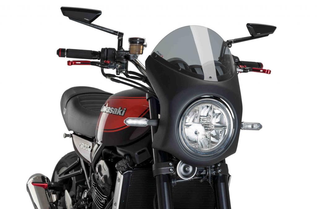 PUIG Plexi štít SEMI-FAIRING matná čierna dymový, 485 × 350, 140.9595H