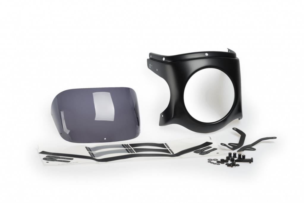PUIG Plexi štít SEMI-FAIRING matný čierny tmavý dymový, 390 × 315, 140.9554F