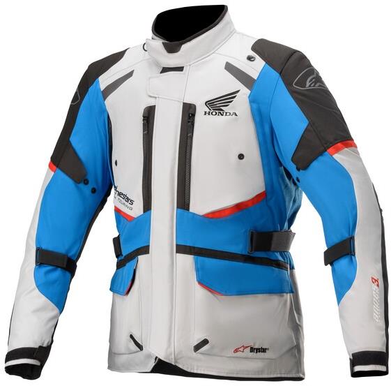 ALPINESTAR ANDES DRYSTAR HONDA kolekcia, TECH-AIR 5 kompatibilná S, svetlosivá/čierna/modrá/červená, 2024, veľkosť M