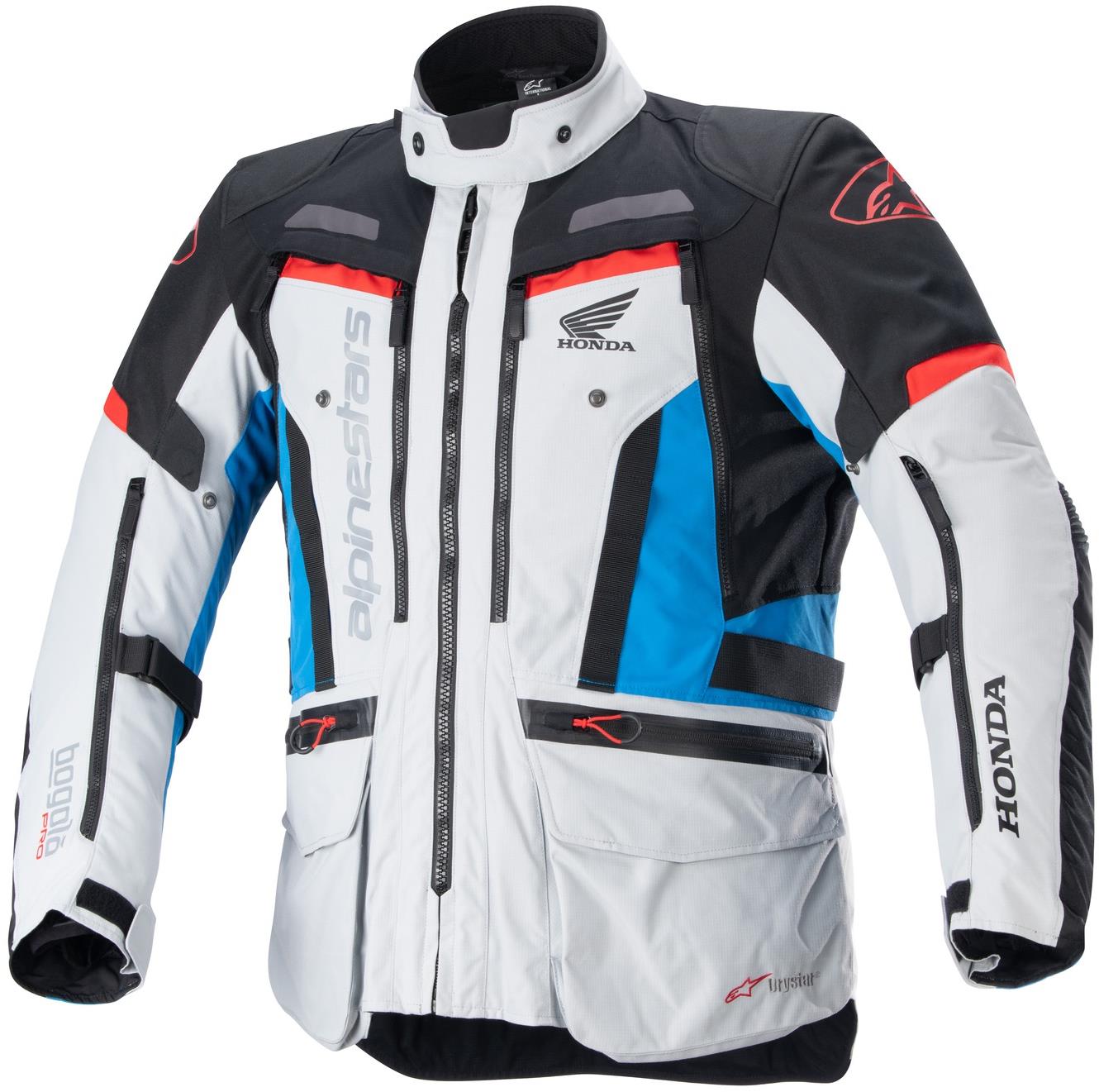 ALPINESTAR BOGOTA PRO DRYSTAR HONDA kolekcia S, svetlosivá/červená fluo/modrá/čierna, 2024, veľkosť L