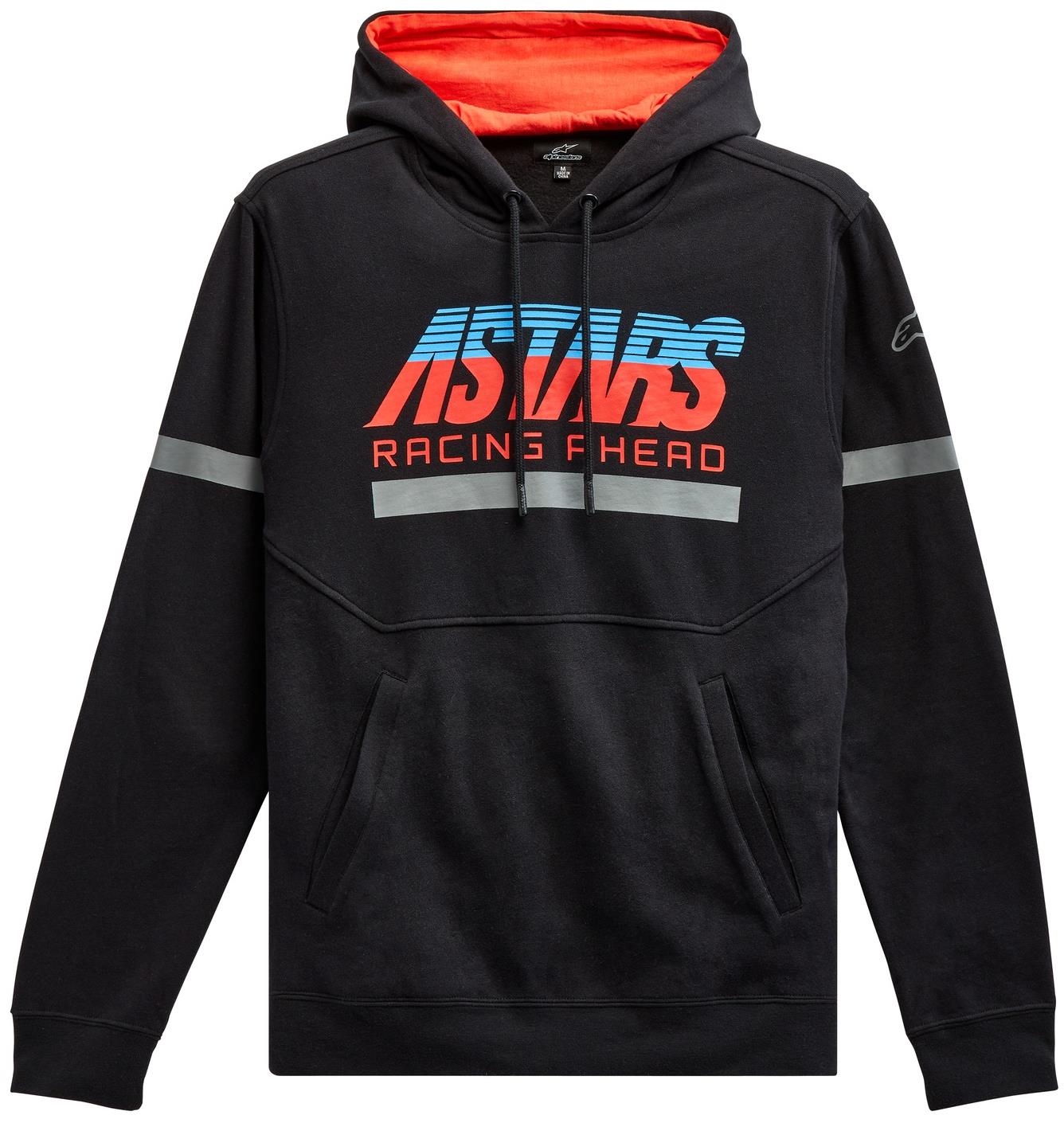 ALPINESTARS mikina Club Hoodie, čierna/červená/modrá/sivá, veľkosť L