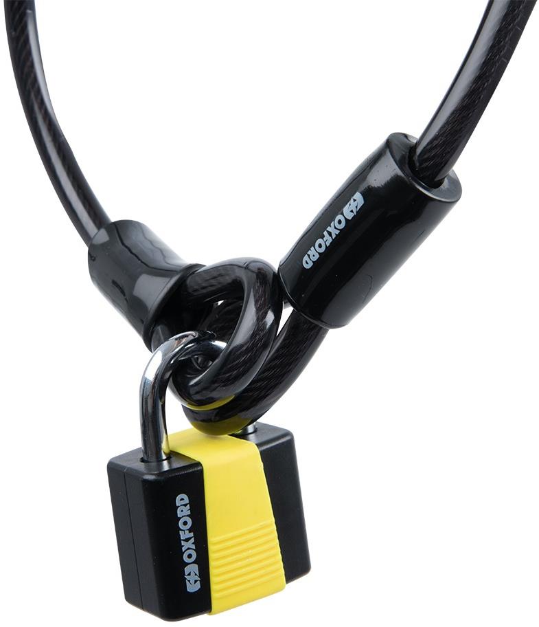 OXFORD zámok LOOP LOCK10 s visiacím zámkom (dĺžka lanka 1,8 m, priemer lanka 10 mm)