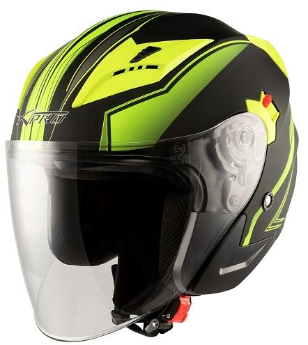 A-PRO YORK YE žltá fluo otvorená jet prilba, XS