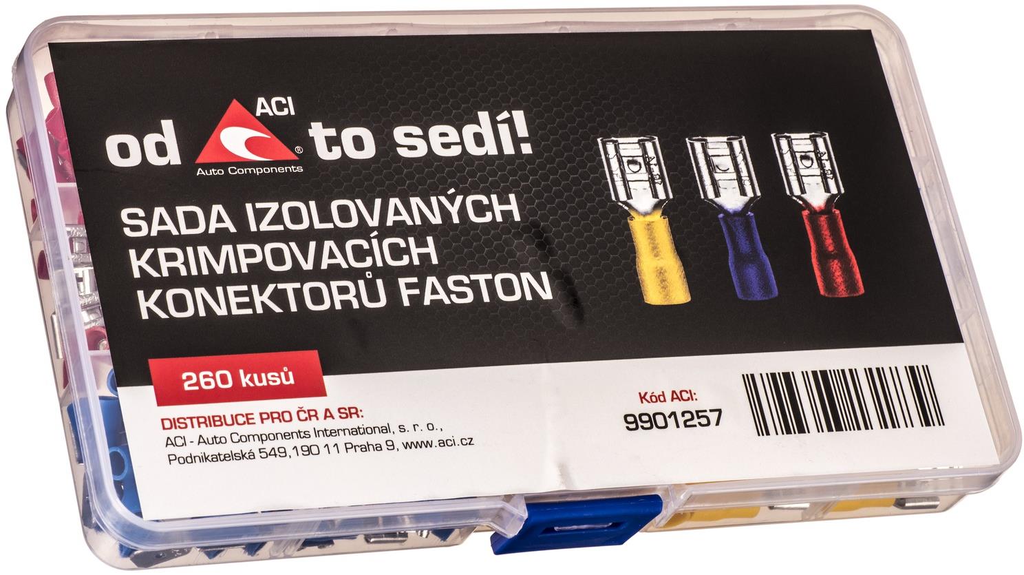 ACI sada izolovaných krimpovacích konektorov faston (260 ks)