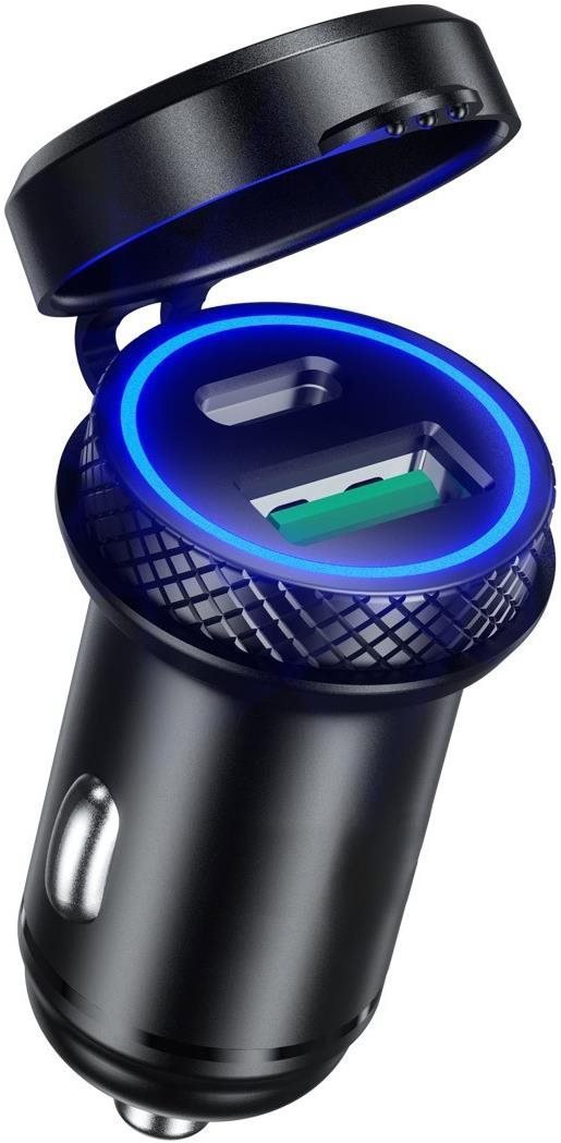 SEFIS Z6 2x USB zásuvka – autonabíjačka 30 W QC 3.0 USB-A a USB-C Kovová