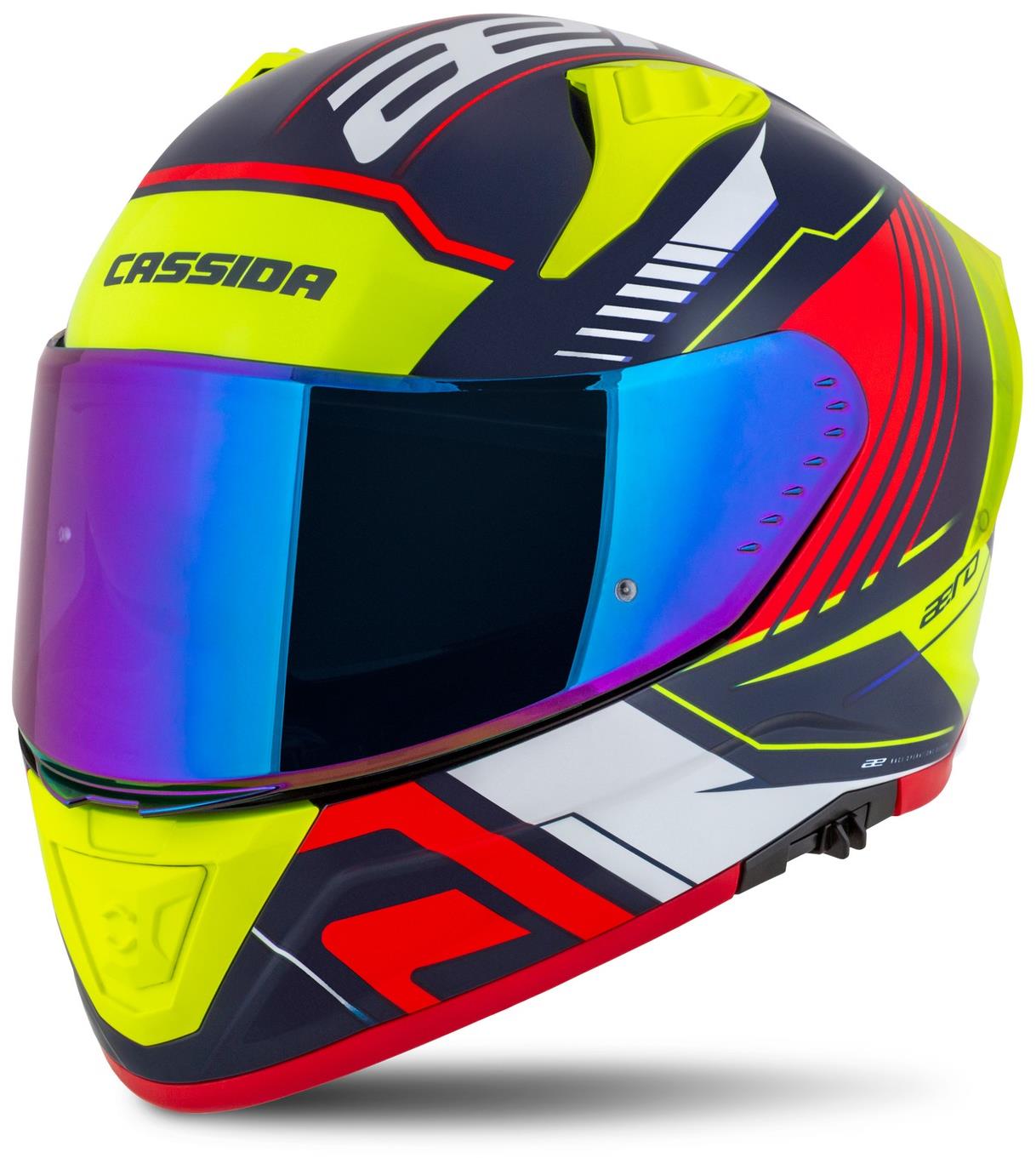 CASSIDA Aero Drome 2025, modrá met./žltá/oranžová/červená/biela, veľ. XS
