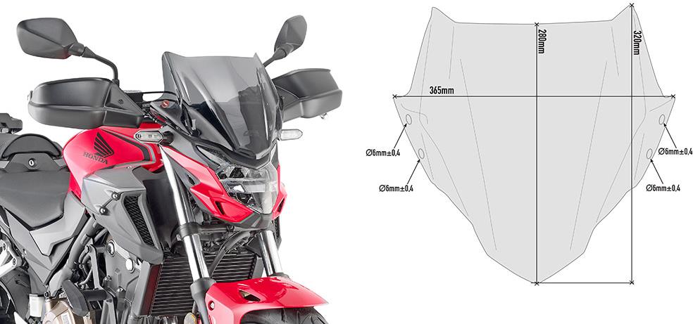 KAPPA A1176AK kit plexi 1176AK HONDA CB 500 F (19-23)