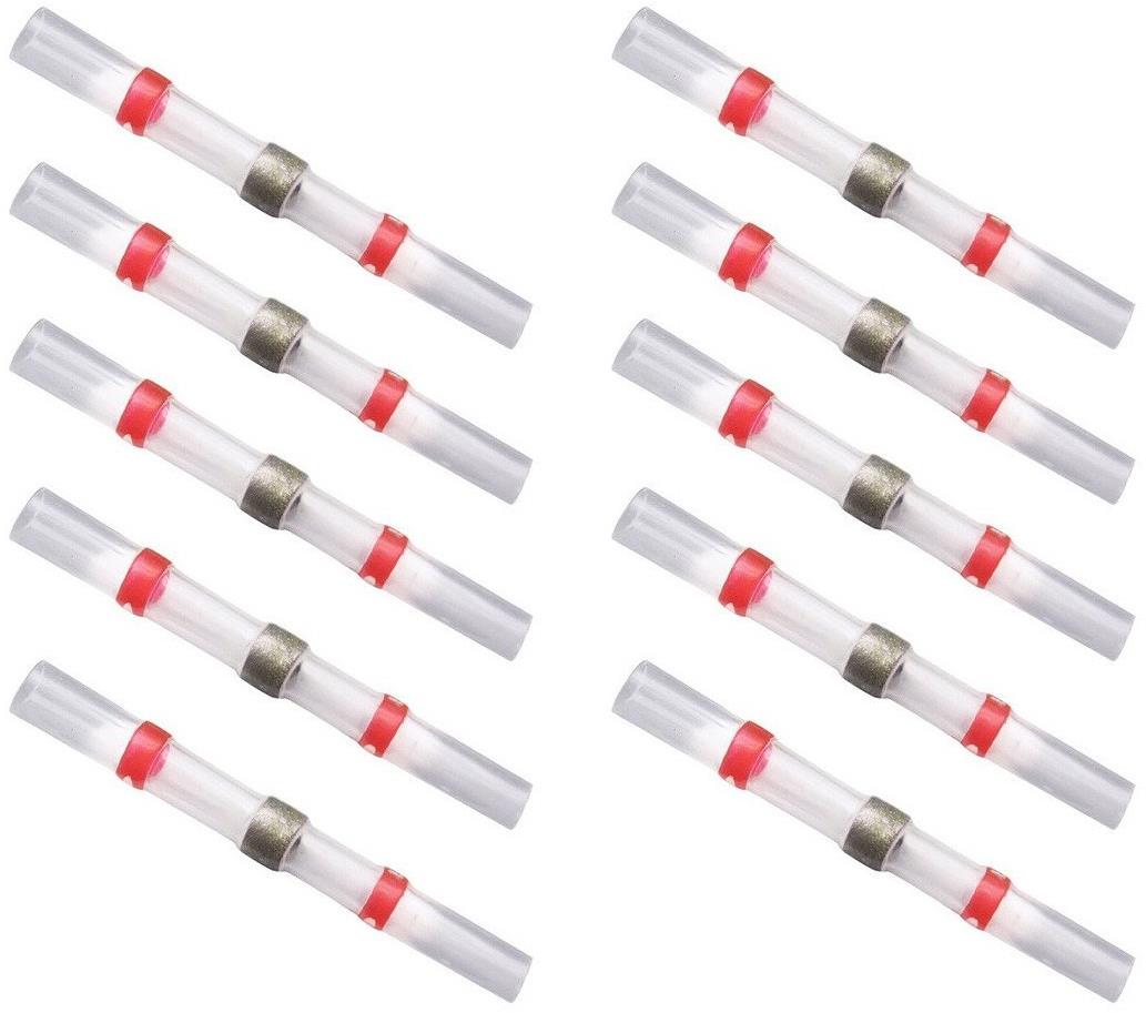 SEFIS Vodotesná káblová spojka spájkovacia s cínom a bužírkou – červená priemer 2,7 mm × 40 mm 10 ks
