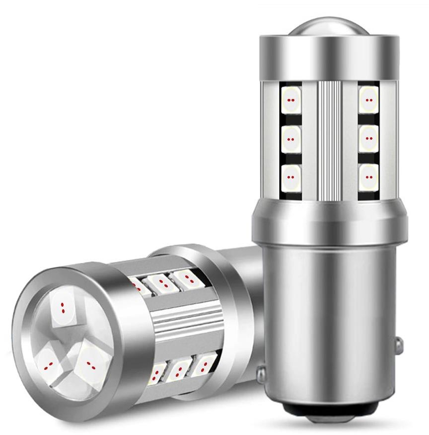 LED žiarovka P21/5 W BAY15D 15SMD 3,5 W červená