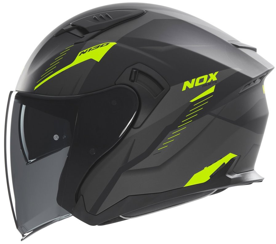 NOX prilba N130 Myst 2025 čierna matná, žltá fluo, veľ. XS