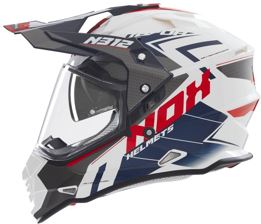 NOX prilba N312 Vapor 2025 biela, čierna, modrá, veľ. XS