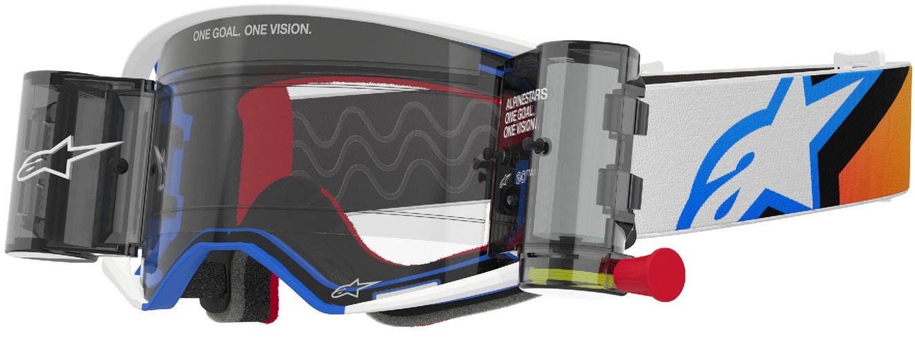 ALPINESTARS okuliare SUPERTECH CORP ROLL-OFF WIDE VISION 2025, modrá/oranžová, číre plexi