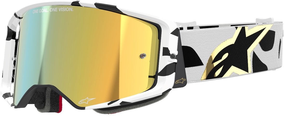 ALPINESTARS okuliare SUPERTECH CORP 2025, biela/zlatá, zrkadlové zlaté plexi