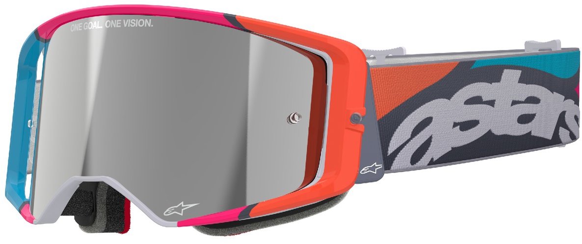 ALPINESTARS okuliare SUPERTECH STREAM 2025, sivá/multicolor, zrkadlové strieborné plexi