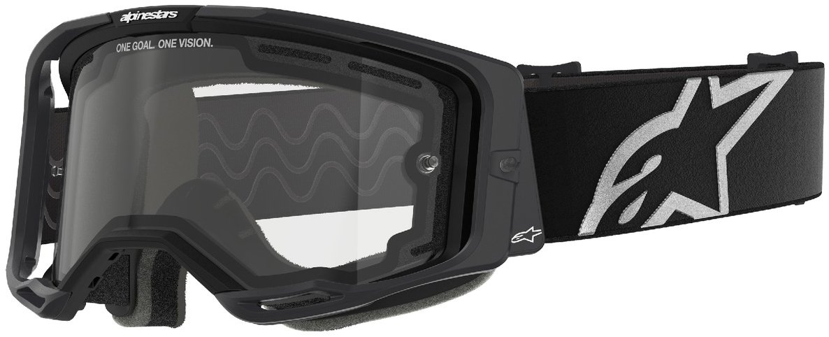 ALPINESTARS okuliare VISION 8 CORP 2025, čierne, dvojité antifog číre plexi