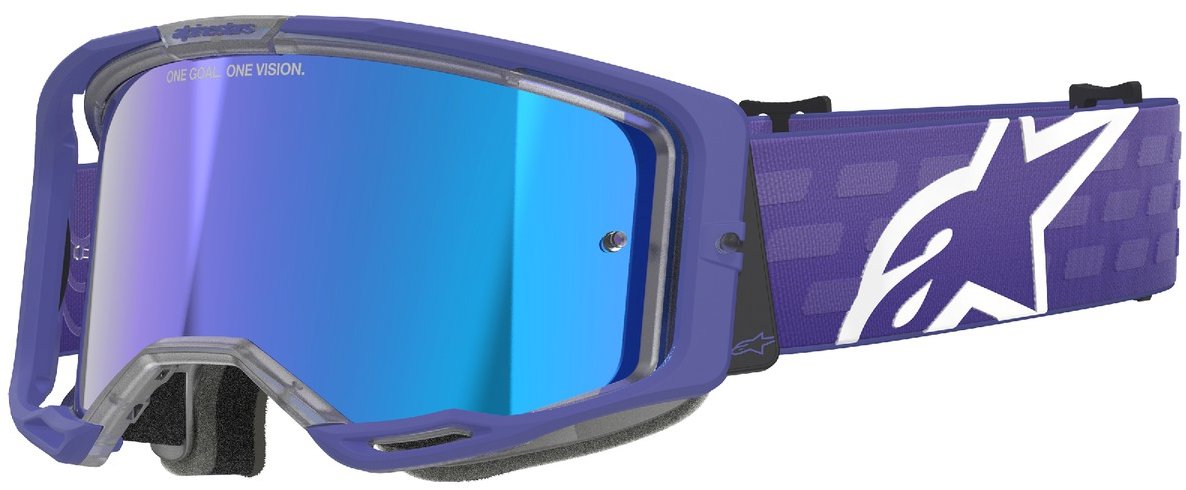 ALPINESTARS okuliare VISION 8 CORP 2025, fialové, zrkadlové modré plexi