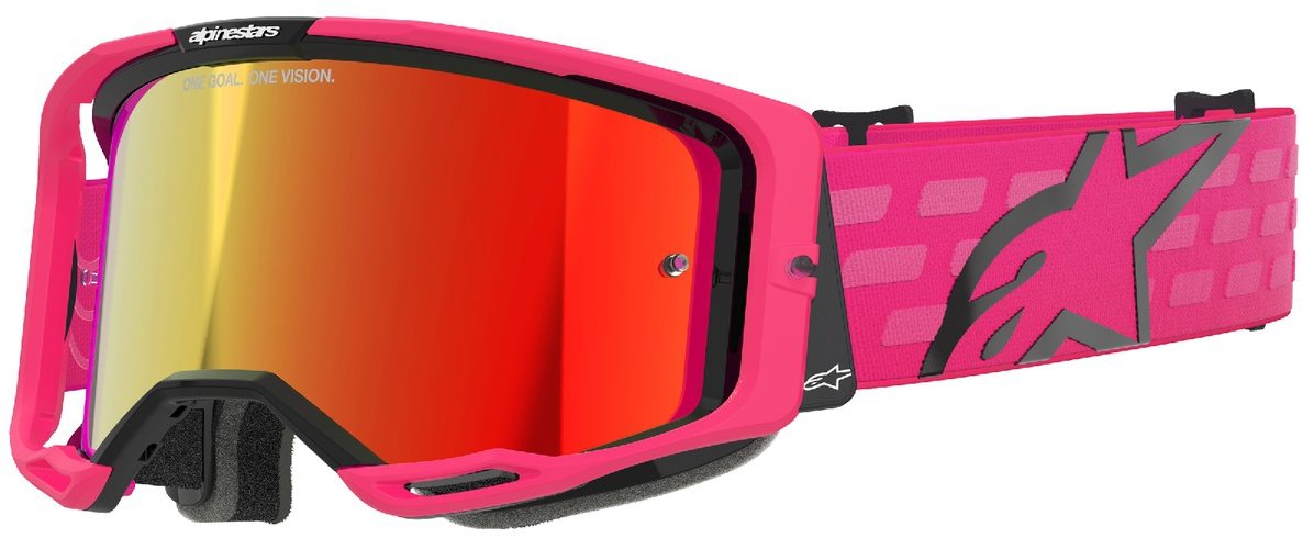 ALPINESTARS okuliare VISION 8 CORP 2025, ružové, zrkadlové červené plexi