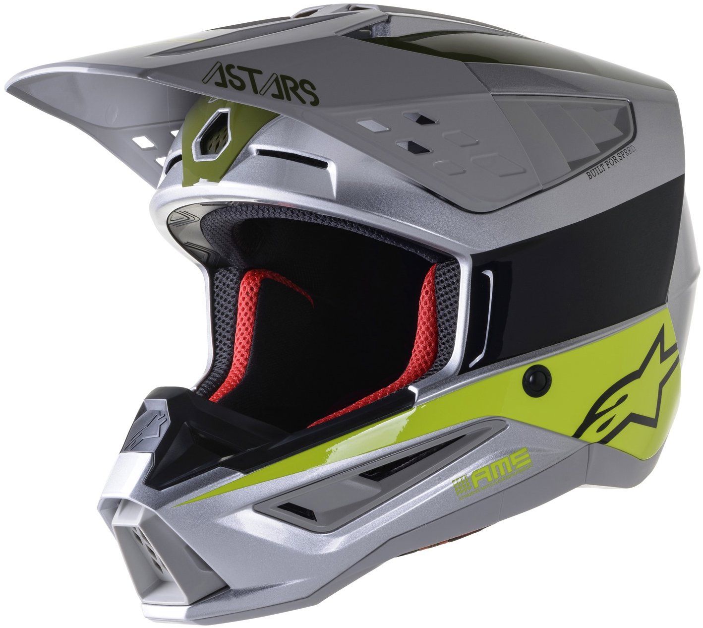 ALPINESTARS prilba S-M5 BOND, 2023, strieborná/žltá fluo/zelená lesklá, veľ. XL