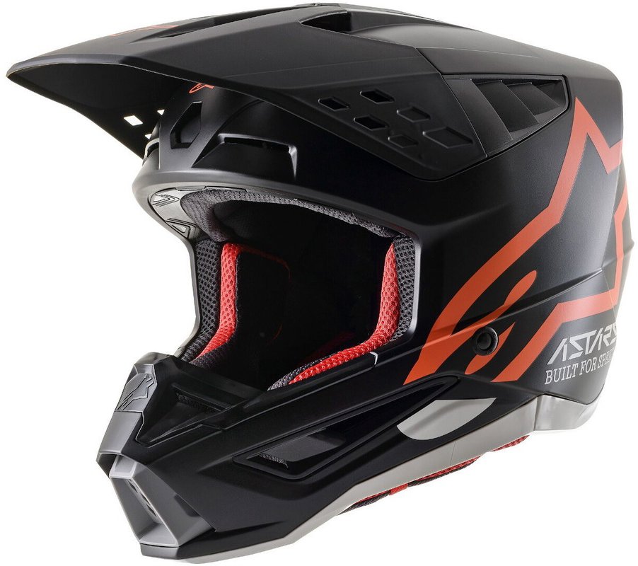 ALPINESTARS prilba S-M5 COMPASS, 2023, matná čierna/oranžová fluo, veľ. 2 XL