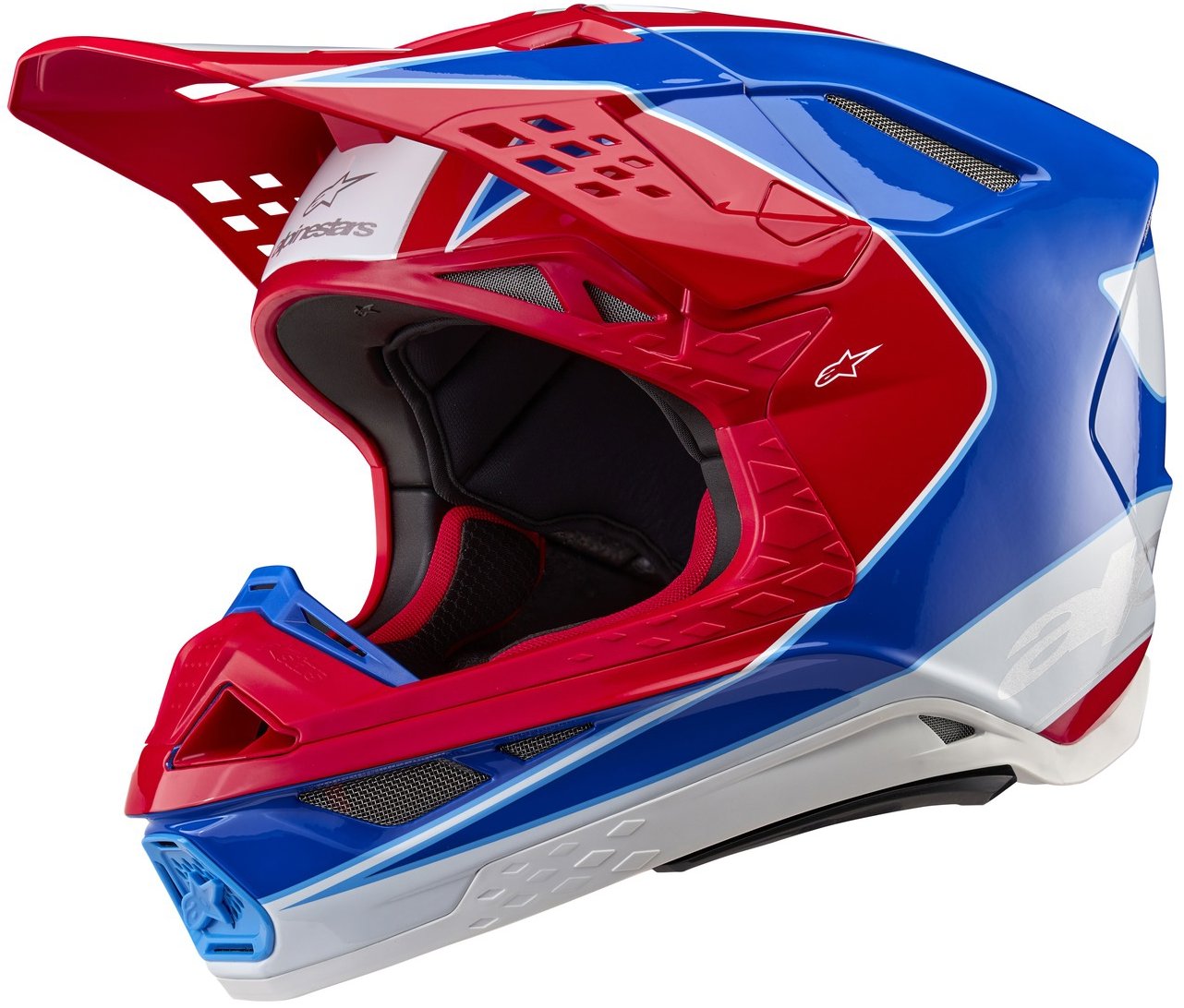 ALPINESTARS prilba SUPERTECH S-M10 AEON, 2025, červená fluo/modrá, veľkosť S