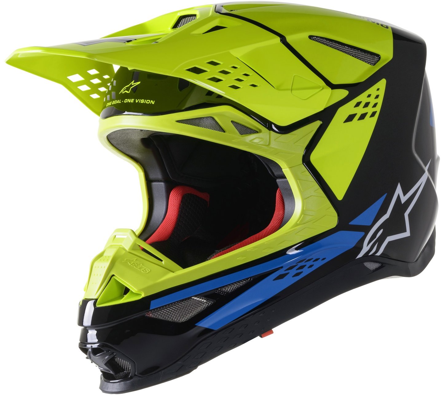 ALPINESTARS prilba SUPERTECH S-M8 FACTORY, 2023, čierna/žltá fluo/modrá lesklá, veľ. XL