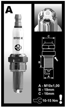 BRISK zapaľovacia sviečka AOR10LGS rad PREMIUM LGS RACING