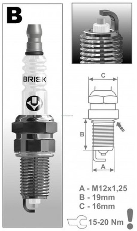 BRISK zapaľovacia sviečka BR14YS-9 rad Super