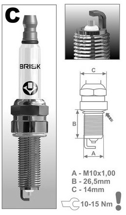 BRISK zapaľovacia sviečka CR10YS rad Silver Racing